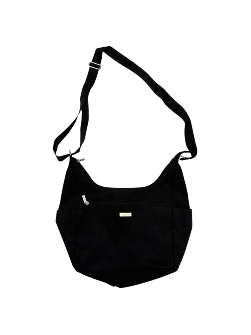 Baggallini Black Nylon Crossbody Shoulder Bag Hobo Travel Purse Adjustable Strap - Picture 2 of 8